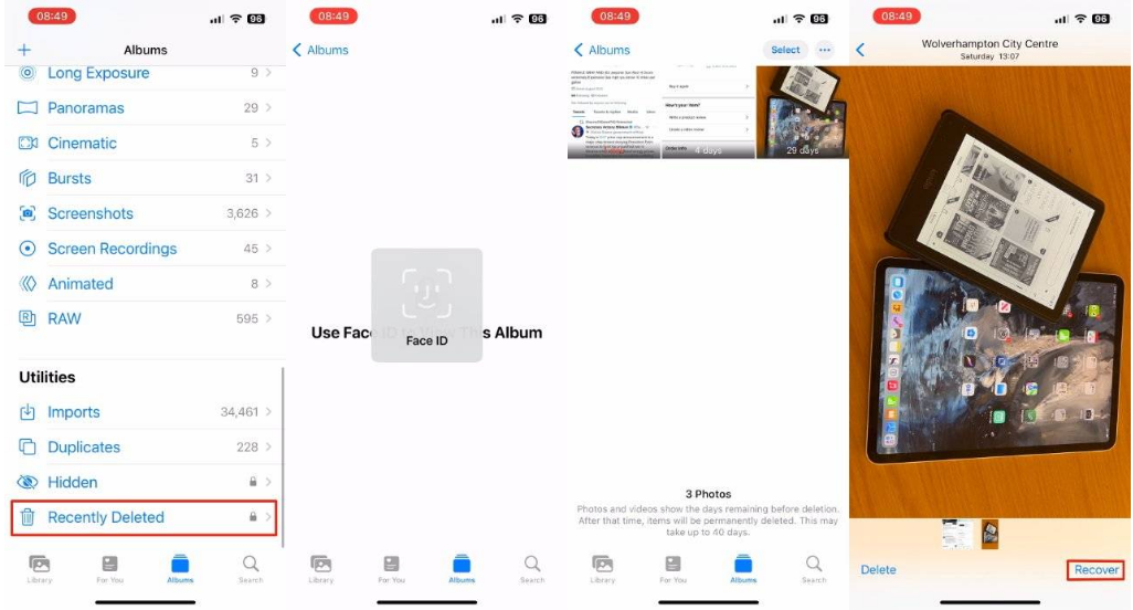 东升镇苹果14维修分享 iPhone14 上恢复已删除的照片 