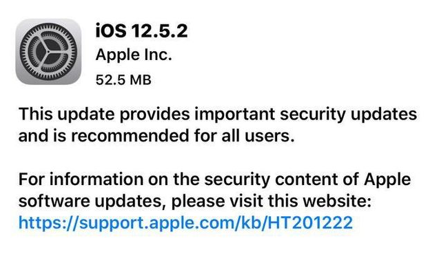 东升镇苹果手机维修分享iOS12.5.2发布，建议所有老苹果用户安装 